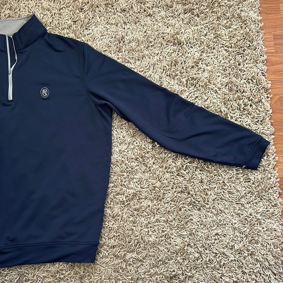 Peter Millar Navy Quarter-Zip CT&CC Logo Pullovers Size Large - Picture 6 of 11
